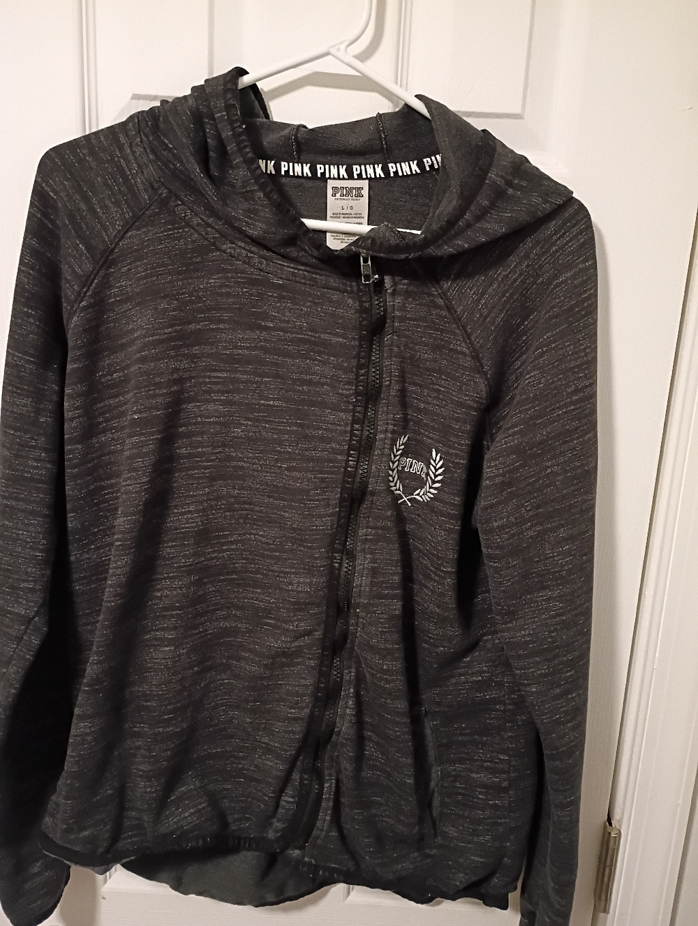 PINK Victoria's Secret Charcoal Heather Zip Hoodie